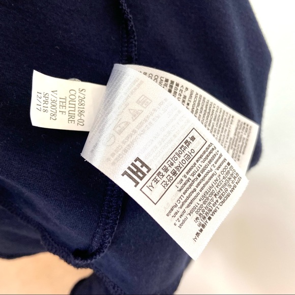 Banana Republic Ruffle Hem Tee Shirt | Navy | Size XS - Picture 7 of 8